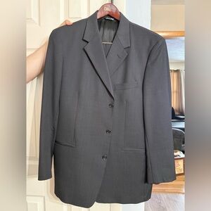 Black Men's Riserva Italian made full suit! Size 46 w pants